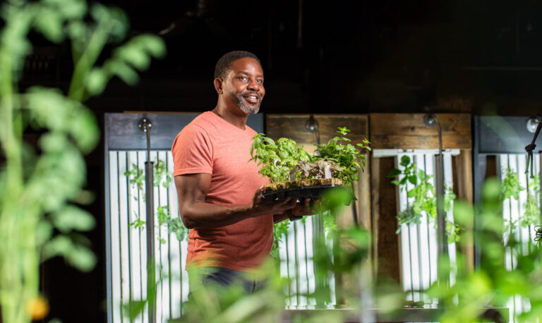 Produce'd Founder Greg Crafter at his indoor hydroponic farm located in Atlanta, Georgia.